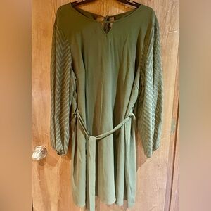 NWOT Olive Belted ShirtDress, 3XL.